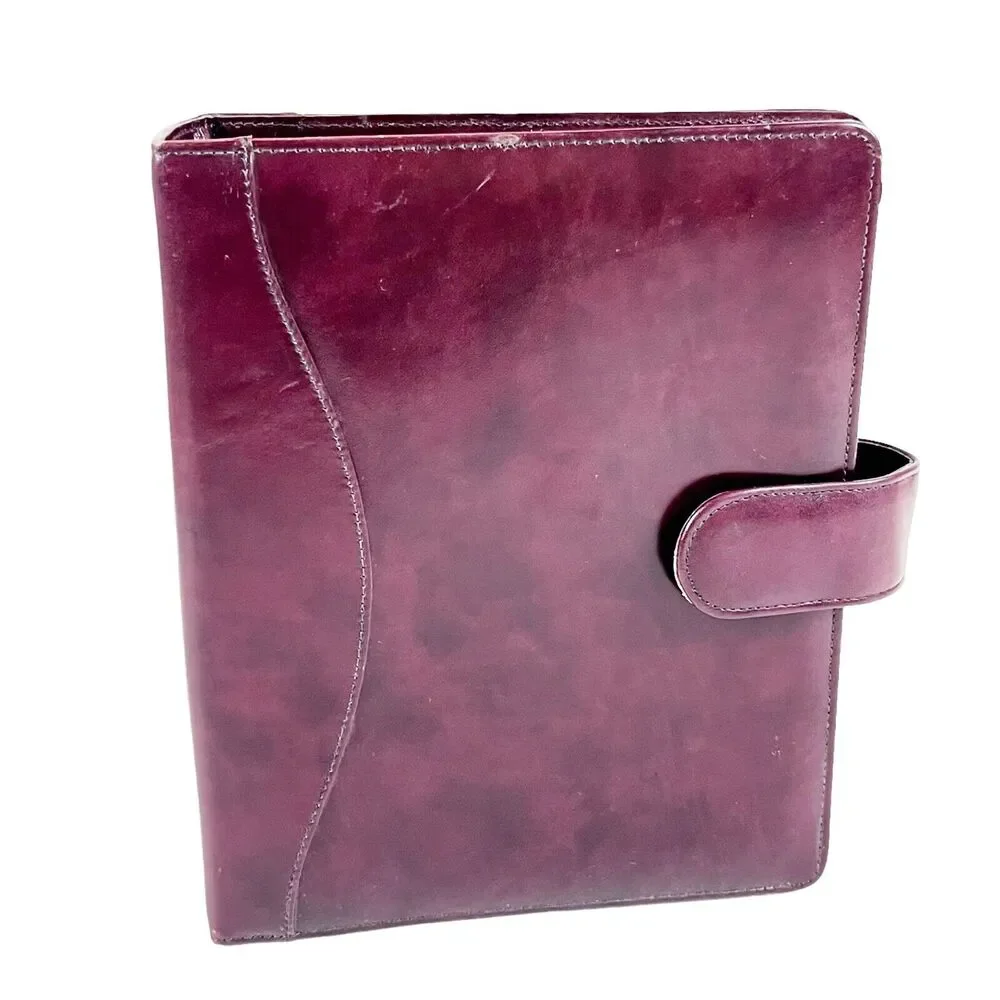Con Conti Leather 3 Ring Calendar Organizer Binder Zip Pouch Harper House System
